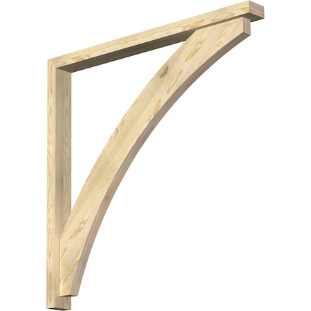 Thorton Block Rough Sawn Bracket W/ Offset Brace, Douglas Fir, 4W X 44D X 44H